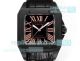 Swiss Clone Cartier Santos 100 Black Face Rose Gold Roman 2824 Watch (2)_th.jpg
